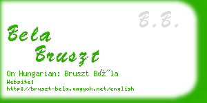 bela bruszt business card